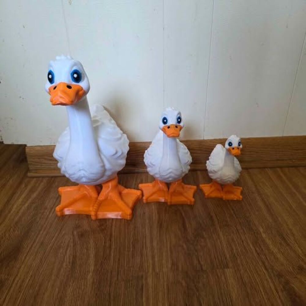 Mini Porch Goose 3-Piece Set - Durable PETG Desk Size Dress Up Goose